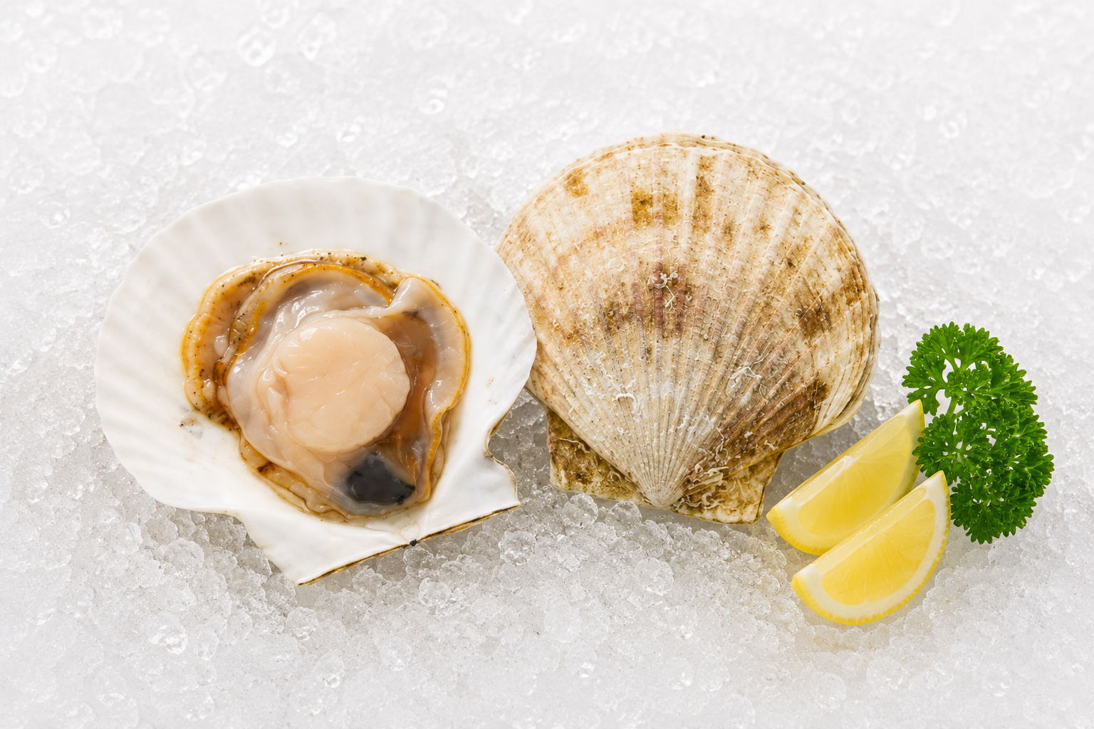 SCALLOPS WITH HALF SHELL