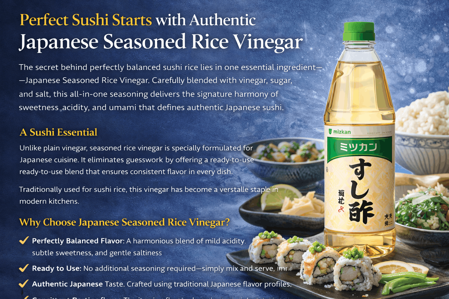 Perfect Sushi Starts with Authentic Japanese Seasoned Rice Vinegar